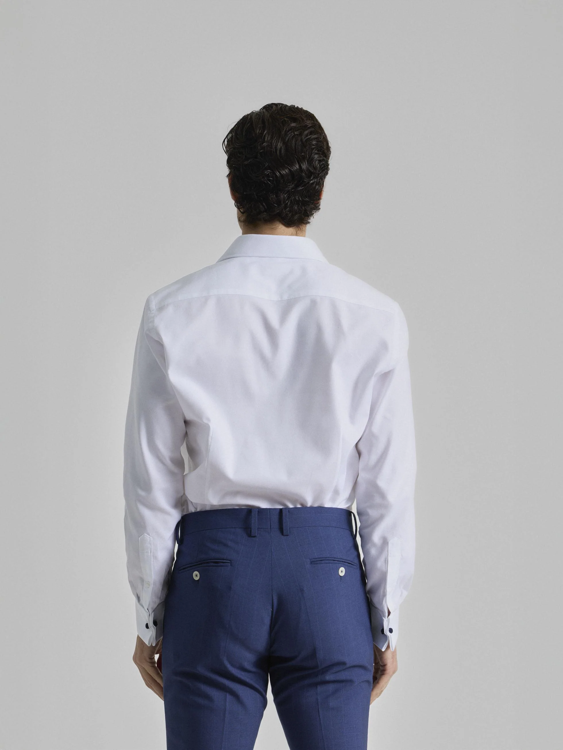 CAMISA VESTIR LISA PUÑO GEMELO BLANCA - Image 4