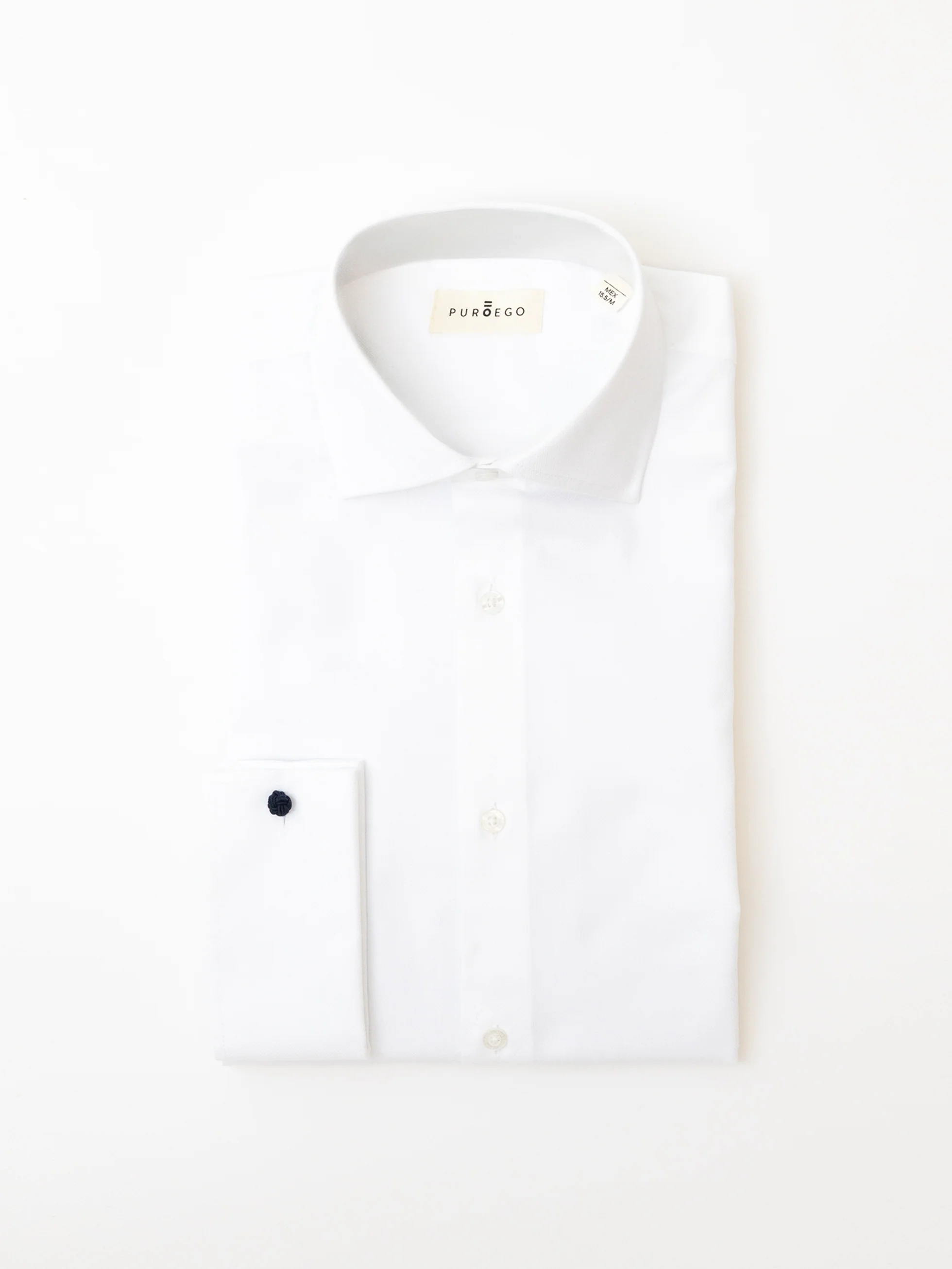 CAMISA VESTIR LISA PUÑO GEMELO BLANCA - Image 5