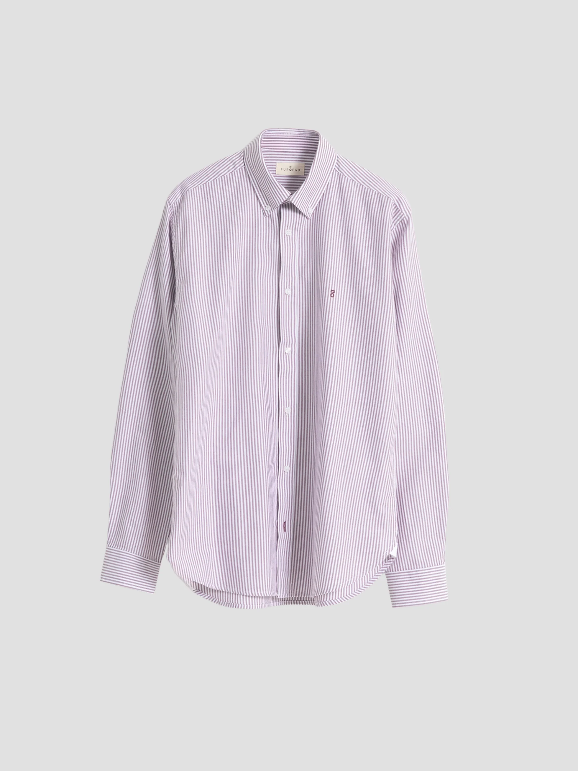 CAMISA RAYAS OXFORD BURDEOS - Image 5