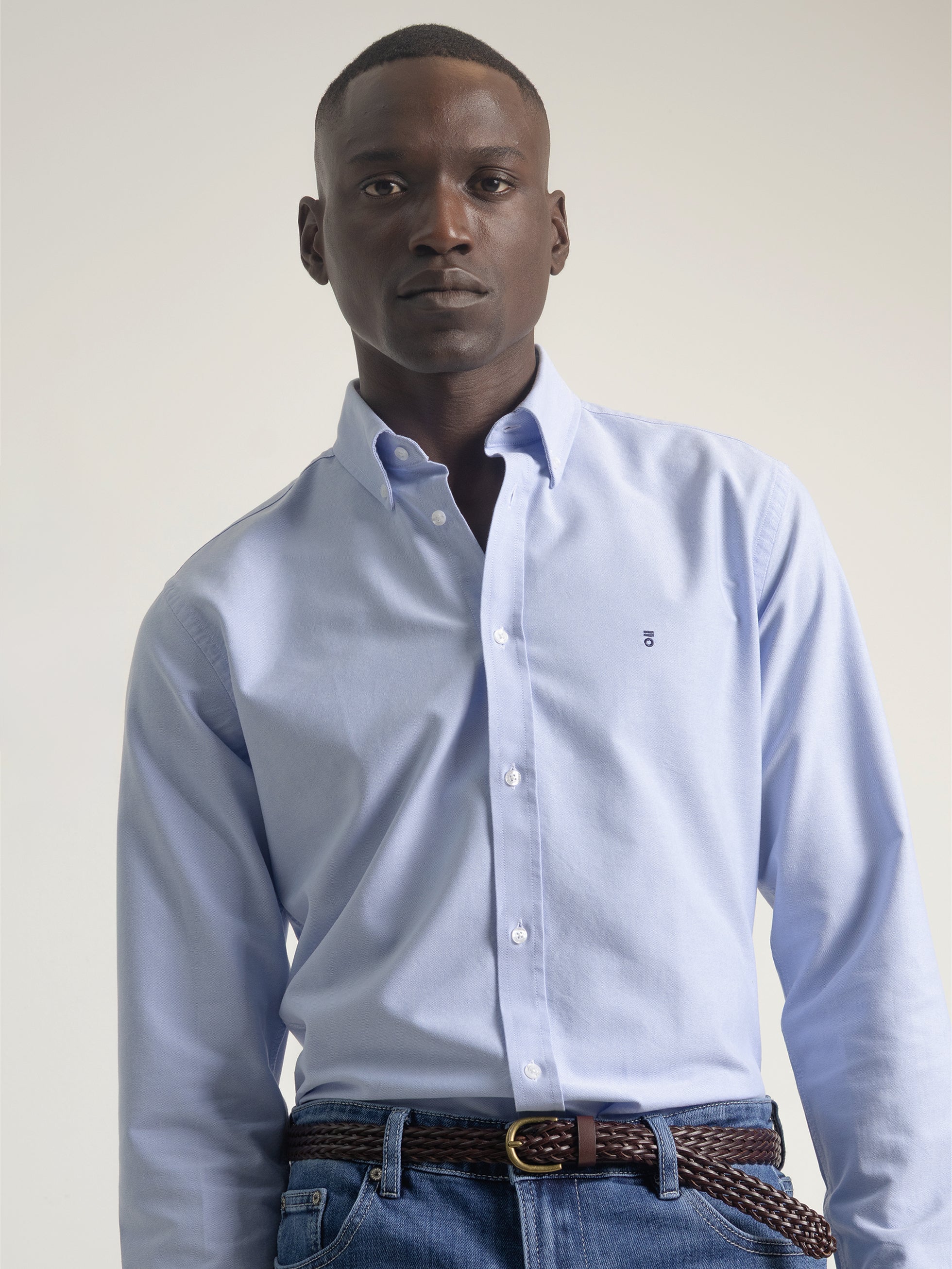 CAMISA OXFORD ALGODÓN CELESTE - Image 3