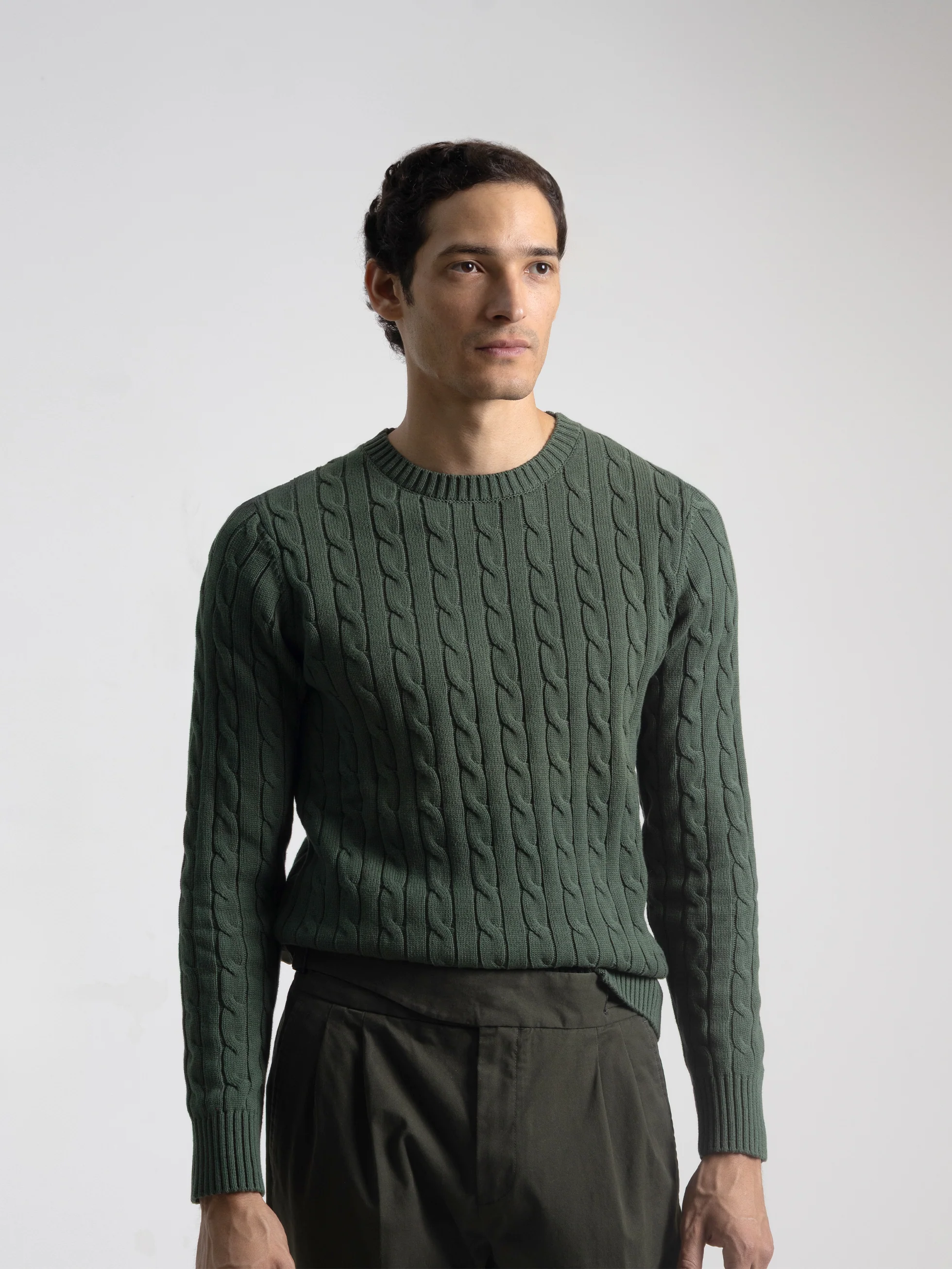 JERSEY CABLE KNIT VERDE OSCURO - Image 3