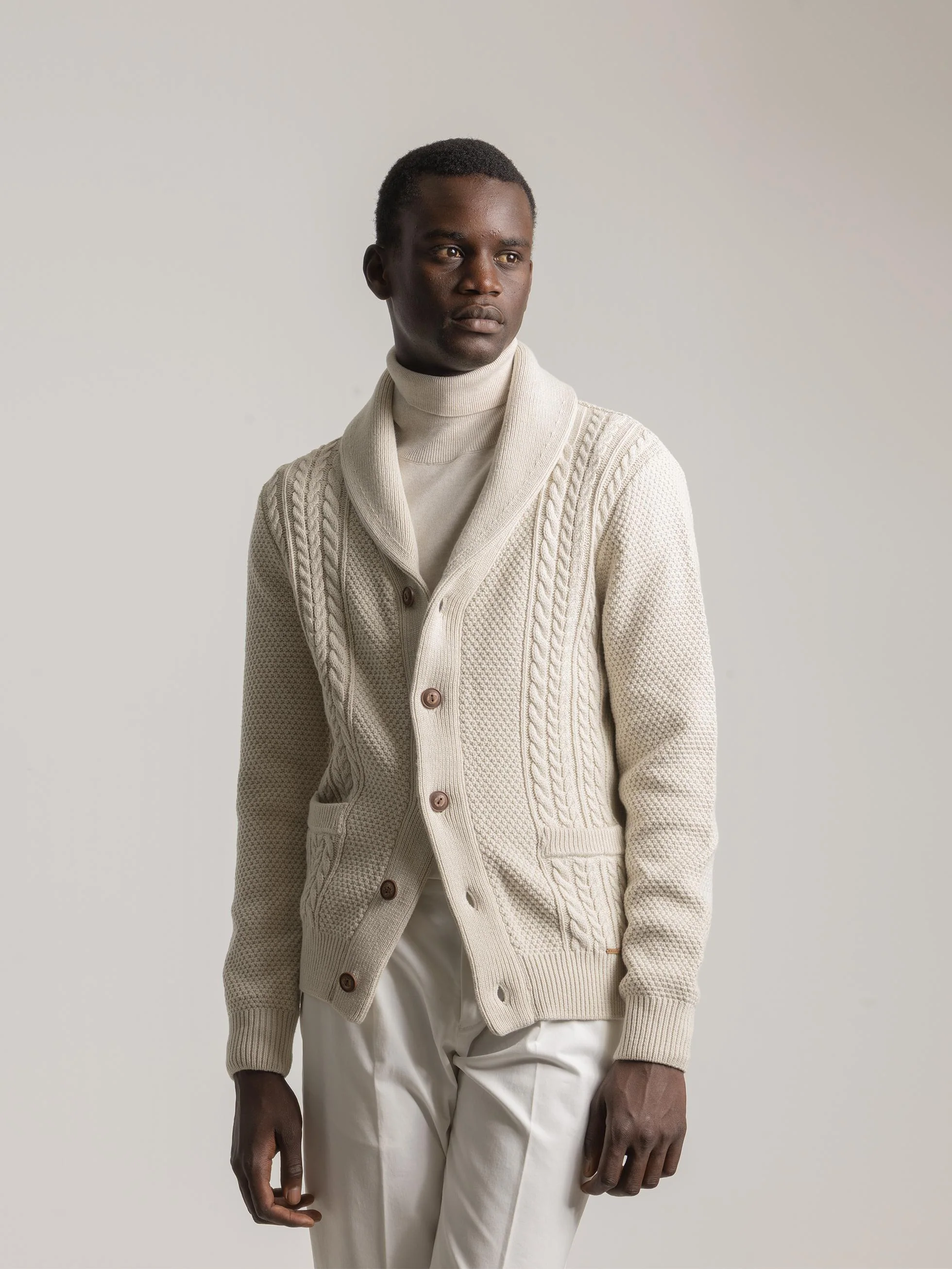 CARDIGAN JACQUARD TAPIOCA - Image 3