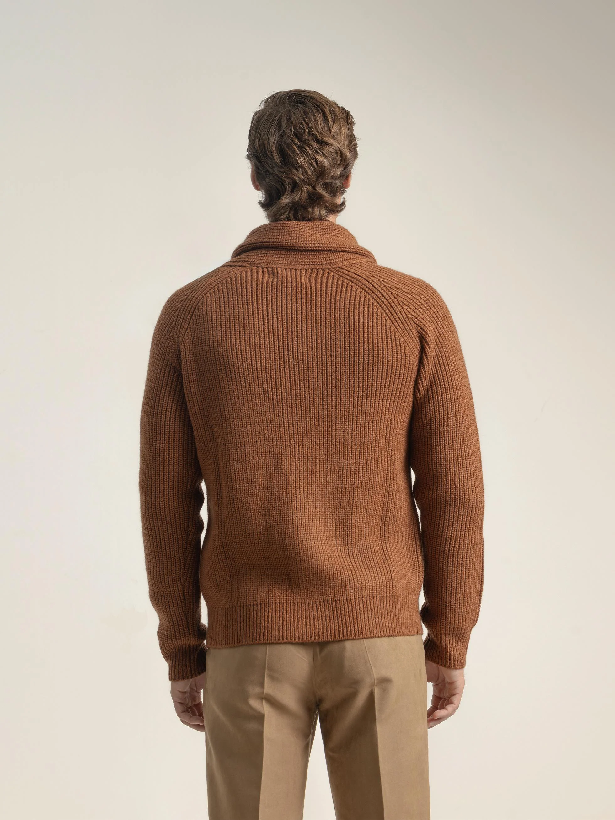 CARDIGAN CANALÉ CUELLO SHAWL TERRACOTA - Image 4