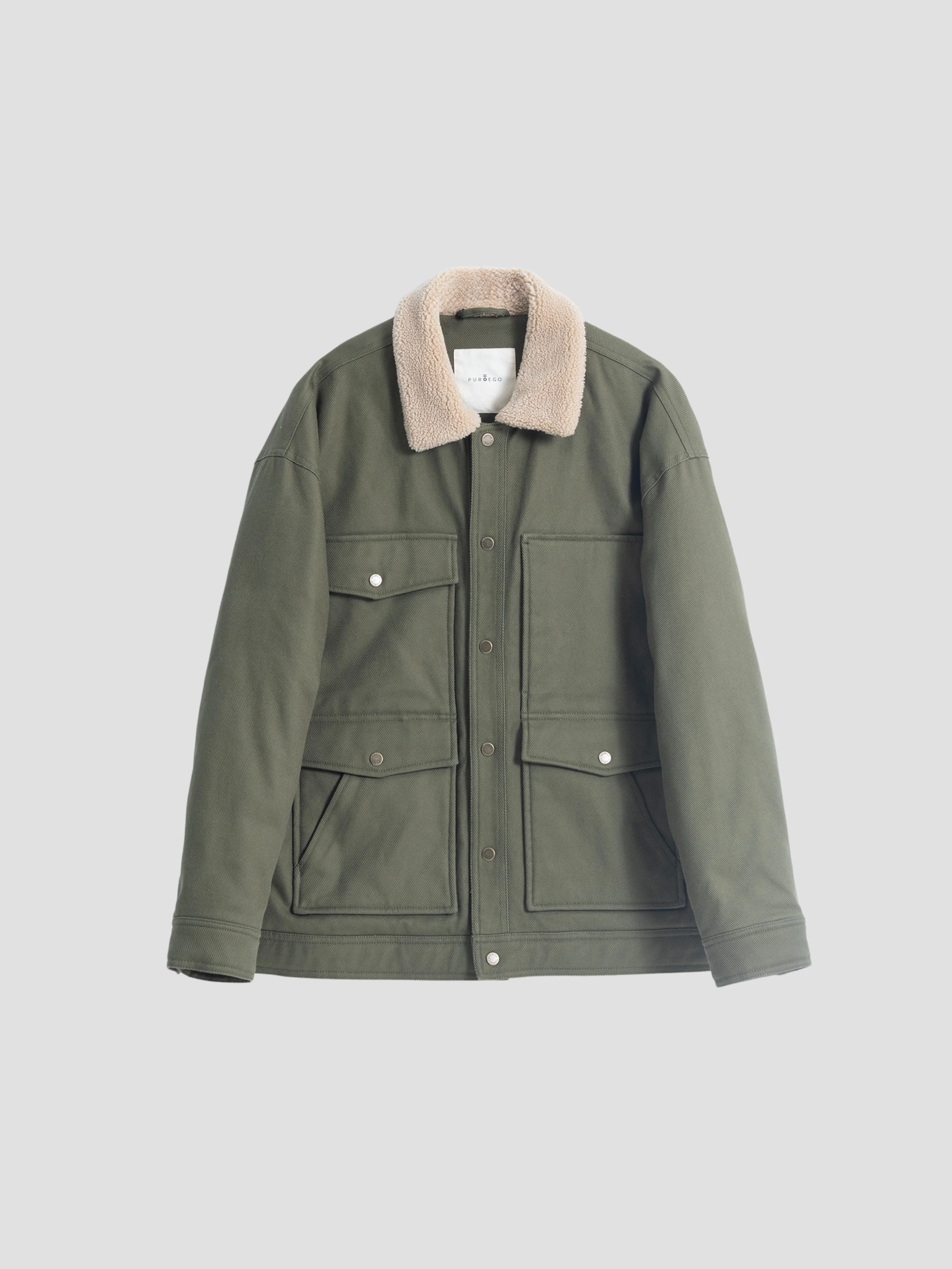 CHAQUETA WORKER CUELLO BORREGUILLO VERDE - Image 5